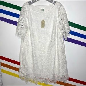 NEW Anthropologie+ White Lace Dress Size 24W